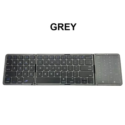 New Three-Fold Folding Bluetooth Keyboard With Touchpad Portable Foldable Keyboard For PC Mac Smartphone IPad