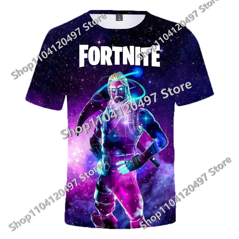 Japán anime Fortnite nyári póló férfiaknak és nőknek, Battle Royale, rövid ujjú, hétköznapi, kényelmes, laza Harajuku streetwear