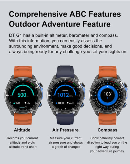 New Outdoor Precise GPS Map GNSS Smart Watch Men 10TM Waterproof 1000mAh Battery 170+Sport Mode Bluetooth Call AMOlED Smartwatch