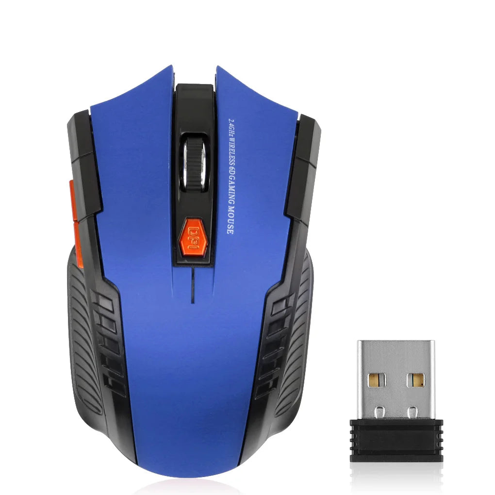 2.4G Wireless Mouse 1600DPI Optical Gaming Mouse with USB Receiver, 6-Button Ergonomic Wireless Mouse for PC, Laptop & Computer