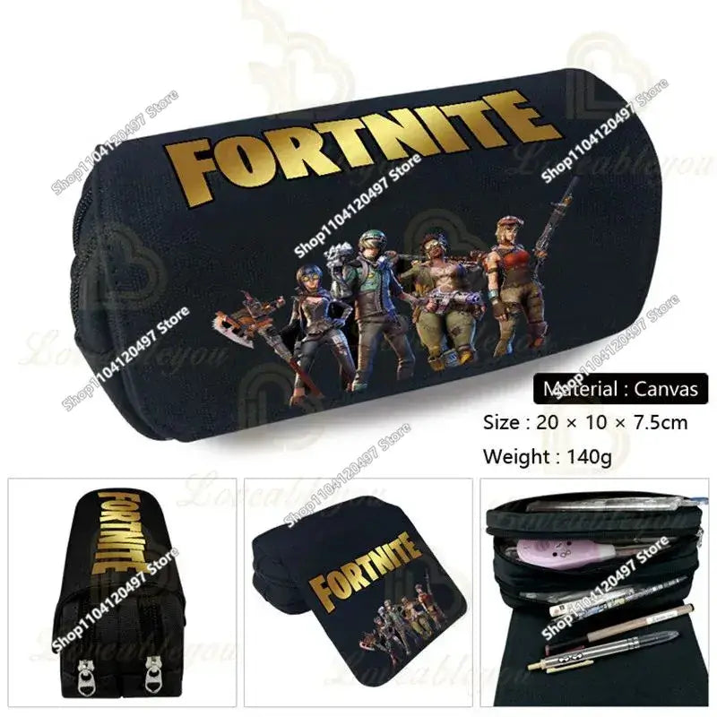 Fortnites Anime Pencil Bag Kawaii PencilCase Large Capacity Waterproof Handheld Cosplay Pencil Pouch Office Stationary Gift Toy