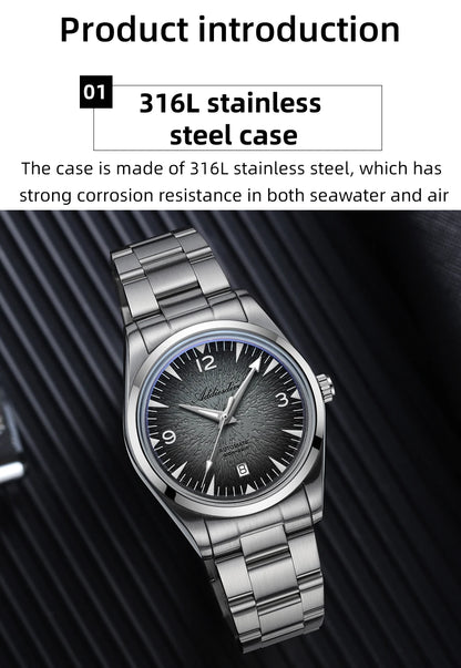 Reloj de buceo para hombre ADDIESDIVE AD2508, luminoso, resistente al agua 100M, acero inoxidable 316L, movimiento 8215, reloj mecánico automático