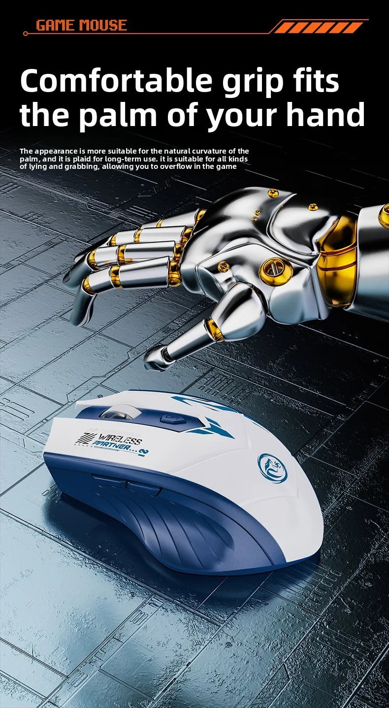 Wireless Gaming Mouse Bluetooth 5.4 Dual-Mode Rechargeable Mouse, 2.4G Wireless Gaming Mouse with 1600 DPI Ergonomic Design for PC, Laptop & Office
