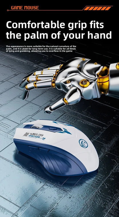 Wireless Gaming Mouse Bluetooth 5.4 Dual-Mode Rechargeable Mouse, 2.4G Wireless Gaming Mouse with 1600 DPI Ergonomic Design for PC, Laptop & Office