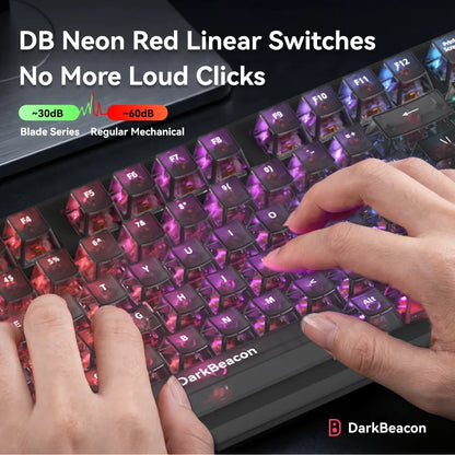 DarKBeacon RGB 87 Keys Compact TKL Keyboard USB Wired Hot-Swappable Silent Mechanical Keyboards for Windows Laptop PC Game Work