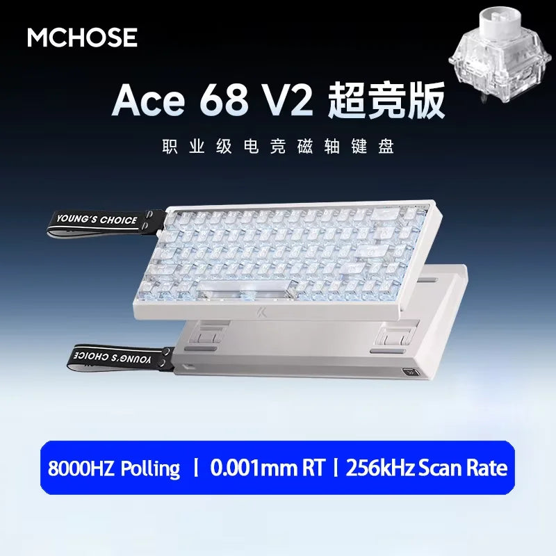 MCHOSE Ace 68 Hall Effect Magnetic Switch Gaming Keyboard Topographic Keycaps Customized TTC Uranus Magnetic Switch eSports