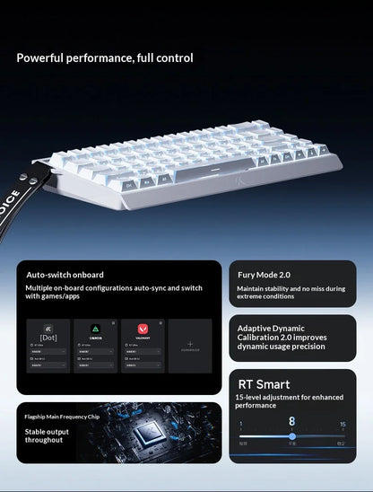 MCHOSE Ace 68 Hall Effect Magnetic Switch Gaming Keyboard Topographic Keycaps Customized TTC Uranus Magnetic Switch eSports