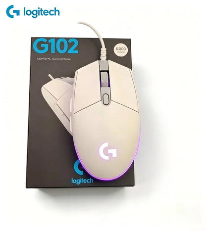 Logitech G102 mus kablet gamingmus 8000DPI optisk effekt e-sport G102 USB-kablet mus med PC
