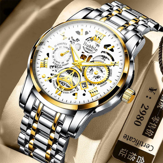 UTHAI L93 men’s watch: a trendy, high-end and versatile model, offering ‘accessible luxury’. This quartz watch features an openwork dial with Roman numerals and is water-resistant.