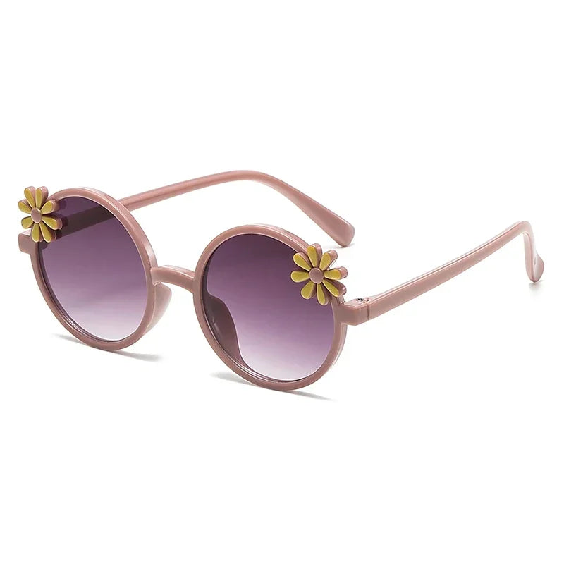 New Children's Glasses Floret Anti-ultraviolet Fashion Children's Sunglasses Outdoor Shading Travel Children's Mirror Eyewear