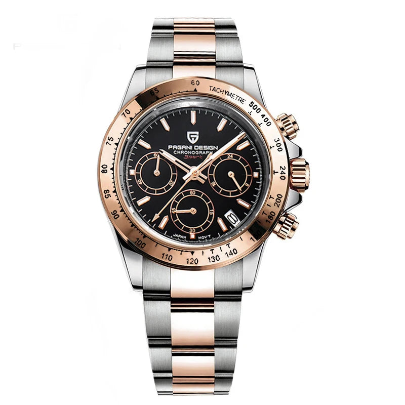 Orologio da uomo PAGANI DESIGN – Modello con quadranti colorati, orologio da polso al quarzo di lusso, cronografo dotato di un movimento