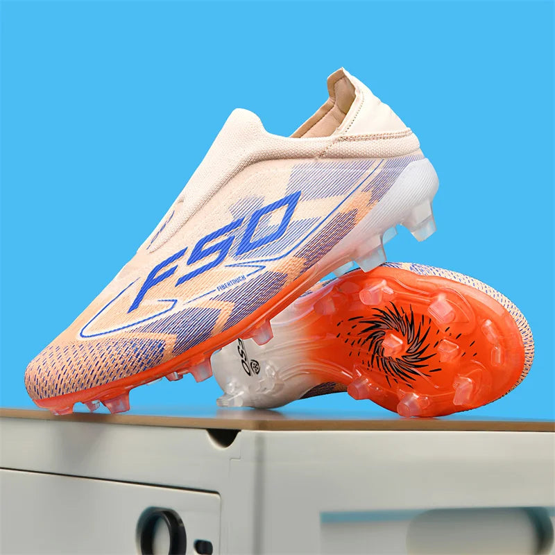 Nouveaux hommes chaussures de Football Match intérieur vente chaude bottes de Football en plein air crampons d'herbe baskets de Futsal montantes antidérapantes de haute qualité