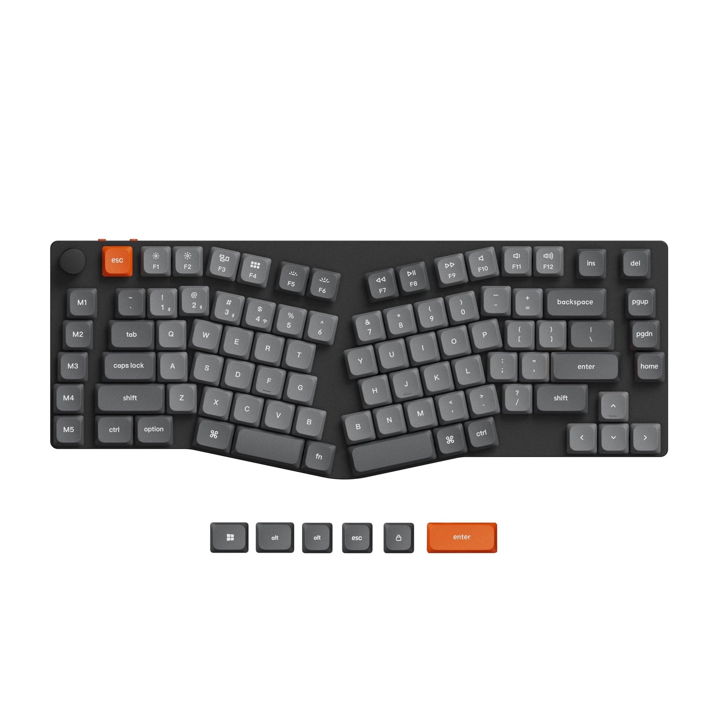 Keychron K15 Max (Alice Layout) QMK Wireless Custom Mechanical Keyboard Low Profile Gateron Switch Double-shot PBT Keycaps