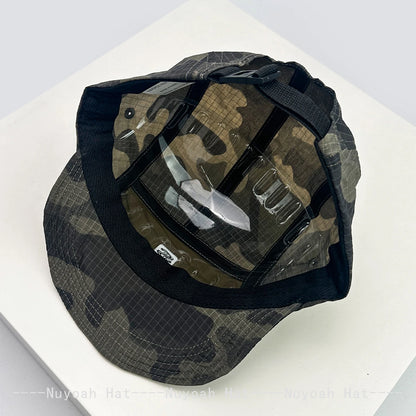 New Unisex CAMO Quick Drying Letter Embroidery Baseball Hats Sunshade Color Block Breathable Personal Peaked Caps Versatile ins