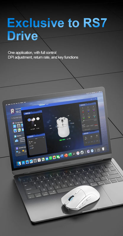 Bezprzewodowa mysz gamingowa SMAILWOLF RS7 Bluetooth, trzy tryby, PAW3311, makra, do laptopa, gier i biura