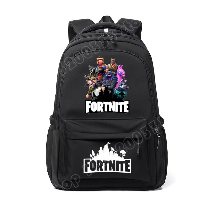 Fortnite-Kinderrucksack, tragbar, mit großem Fassungsvermögen, Schulranzen für Schüler, Schultertasche mit Cartoon-Print, Schulzubehör für Jungen, Geschenk