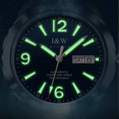 Orologio meccanico di lusso da uomo Reloj CARNIVAL in tungsteno, movimento automatico MIYOTA 8205, impermeabile.