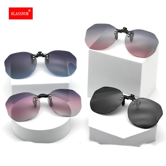 Women Sunglasses Clip-on Polarized Optical Glasses Clip Diamond Cut Mirror Eyeglasses Anti-UV Driving Sunglasses 2026 Trendy