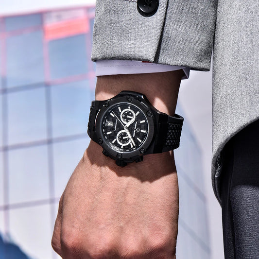 Kvartzové hodinky pre mužov PAGANI DESIGN – luxusný športový chronograf, vodotesný, s luminiscenčnými ručičkami a zafírovým sklom s antireflexnou úpravou