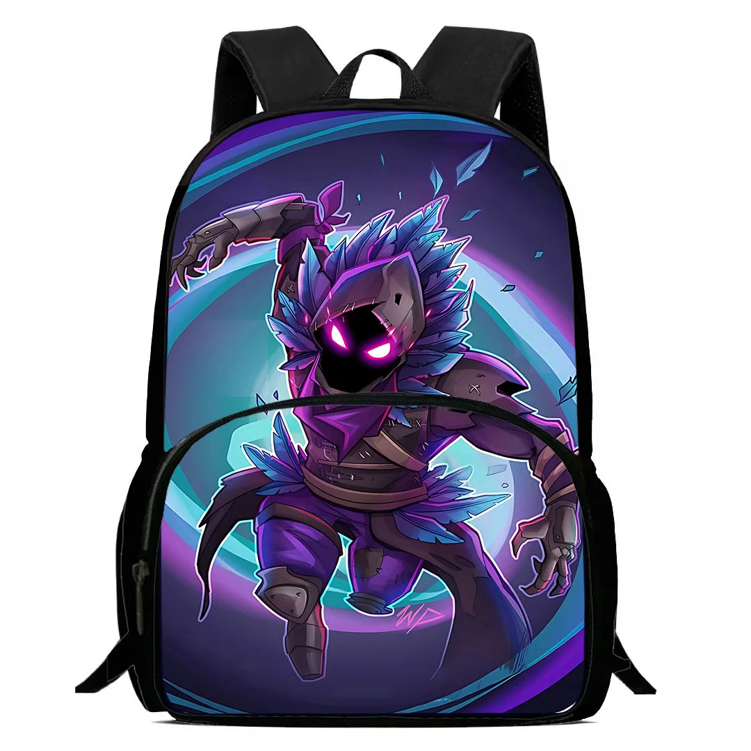 Trendiges Gaming-Design Kinder-Rucksack F-FortniteS mit Lunchbag und Federmäppchen, Schulranzen mit großem Fassungsvermögen für Jungen und Mädchen, ideales Geschenk