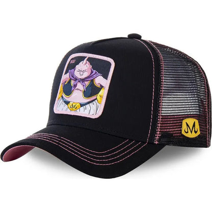 Casquette Dragon Ball Son Goku pour l'été : casquette de voyage à visière, pour homme, brodée, style hip-hop, visière pare-soleil, casquette trucker ajustable en maille