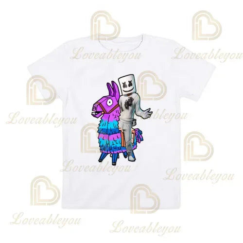 Cartoon-T-Shirt für Jungen und Mädchen, Fortnite-T-Shirt Battle Royale 3D, 3 bis 14 Jahre, Victory Royale, Gaming-Oberteil für Kinder und Teenager