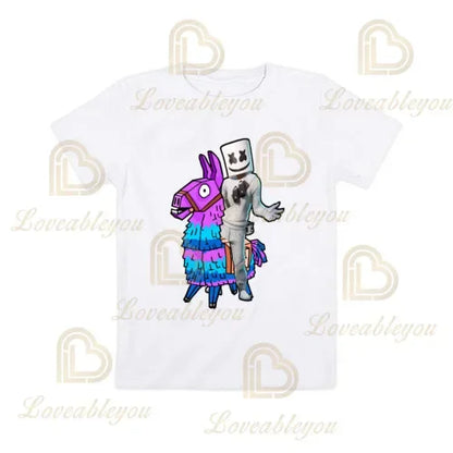 Cartoon-T-Shirt für Jungen und Mädchen, Fortnite-T-Shirt Battle Royale 3D, 3 bis 14 Jahre, Victory Royale, Gaming-Oberteil für Kinder und Teenager