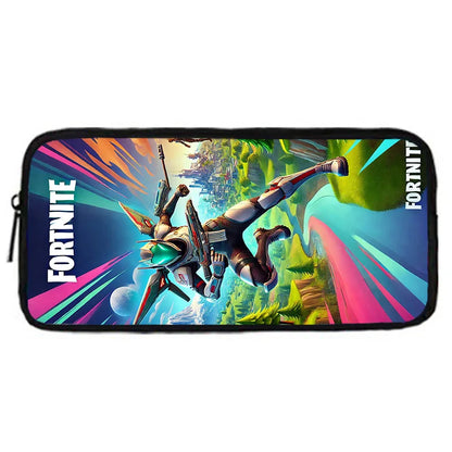 Trendiges Gaming-Design Kinder-Rucksack F-FortniteS mit Lunchbag und Federmäppchen, Schulranzen mit großem Fassungsvermögen für Jungen und Mädchen, ideales Geschenk