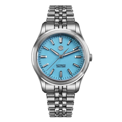San Martin 39mm Miyota 90S5 Enamel Dial GADA Wristwatch Automatic Mechanical Sapphire BGW-X1 10Bar 5-Link Bracelet  SN0144CG-7