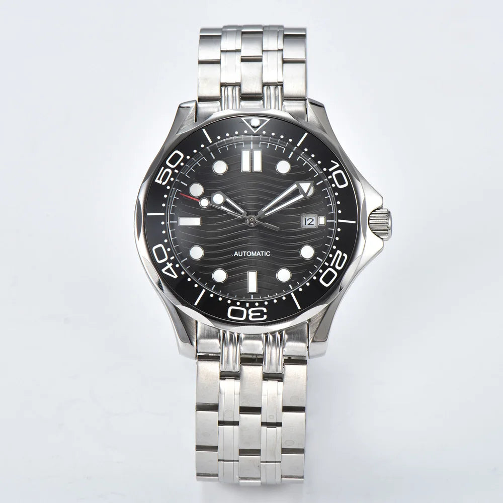 Men's Automatic Mechanical Watch 41mm Stainless Steel Waterproof Case Ceramic Bezel Men's Fashion Business Watch