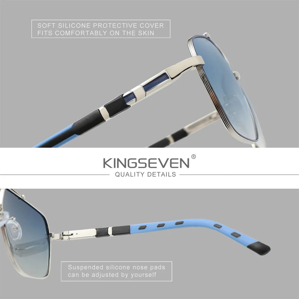 KINGSEVEN New Luxury Sunglasses Men UV400 Square Large Frame Polarized Glasses Male Women Outdoor Causal Fashion Driving Eyewear
