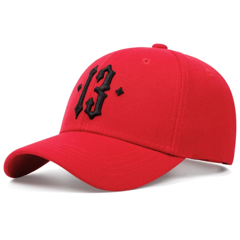 New No.13 Embroidered Baseball Hat Simple Men's Fashion Hip Hop Hat Casual Decorative Hat Women's Outdoor Sports Sunscreen Hat