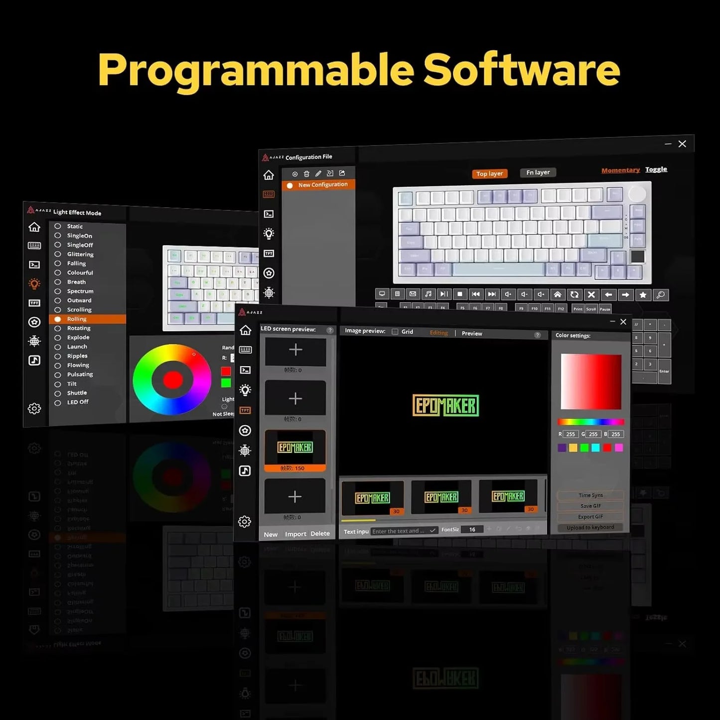 Ajazz AK820/AK820Pro Gaming Mechanical Keyboard Bluetooth 5.1/Wireless/Wired Custom Keyboard With Heat Exchange Sealed Button