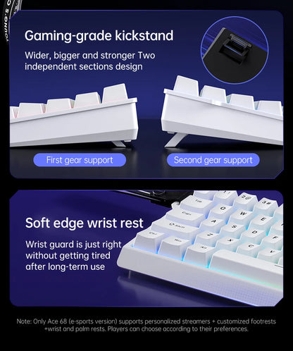 MCHOSE Ace 60 Pro 68 Magnetic Axis Mechanical Keyboard Customized Esports 0.01ms Latency RT 0.01mm 128K Gaming Keyboard Original