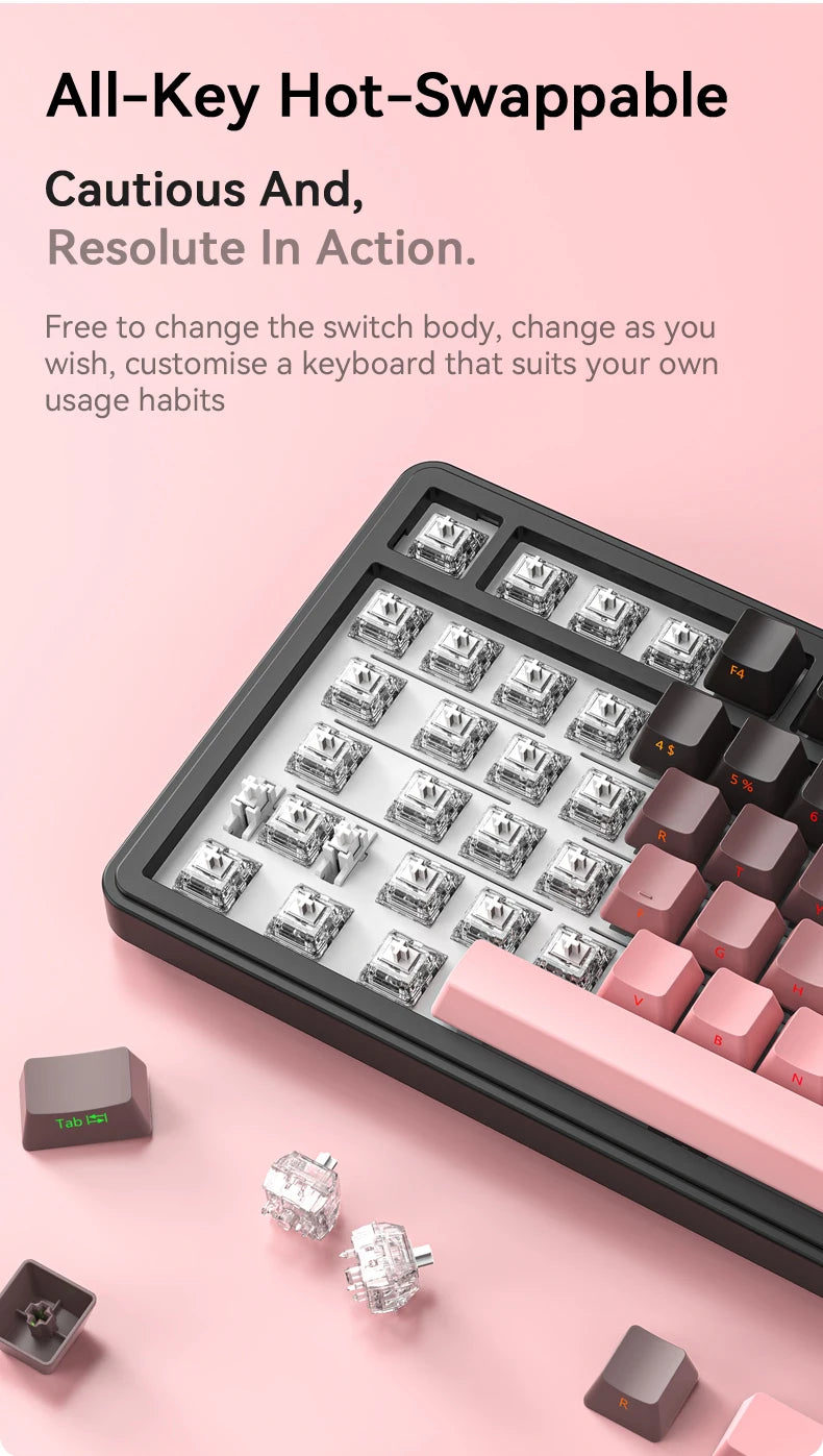 ATTACK SHARK X85/X85Pro Wireless Mechanical Keyboard 75% 82 Keys Tri-Mode Bluetooth Wird RGB Hot Swap Gasket Knob Large battery