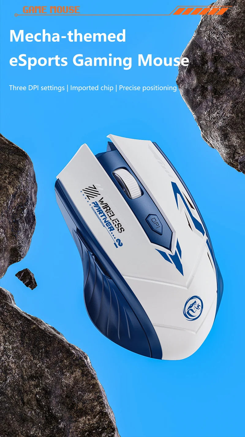 Wireless Gaming Mouse Dual Mode Bluetooth 2.4G Rechargeable Silent Ergonomic Mouse with Adjustable DPI, Type-C Wireless Gaming Mouse for PC, Laptop & Mac
