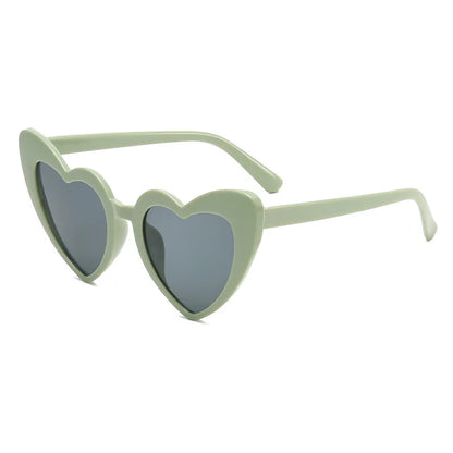 New Vintage Retro Instagram Heart-Shaped Transparent Pink Shiny Sunglasses for Girls Beach Party Birthday Photo Fashion Eyewear
