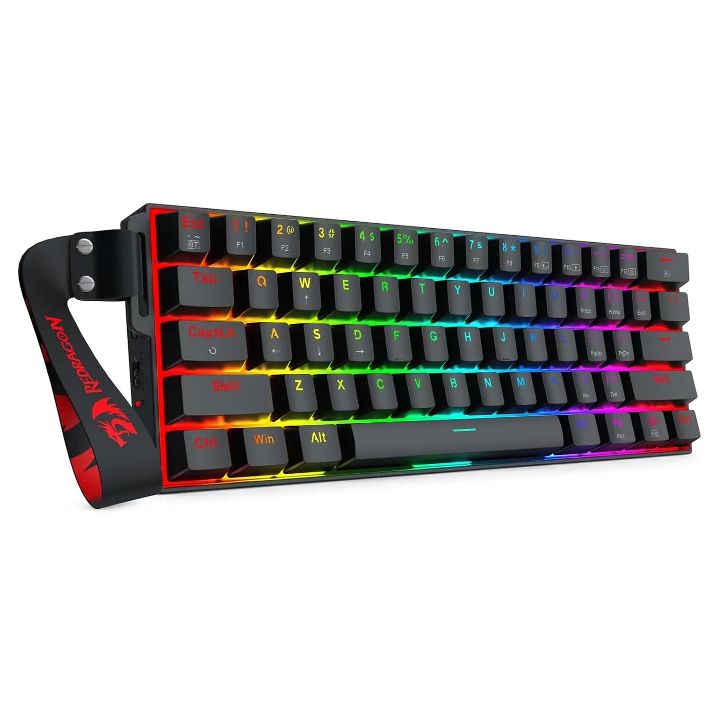 Redragon K530 Pro 60% Wireless RGB Mechanical Keyboard, 61 Keys, Hot-Swappable, Compact, with Carrying Strap