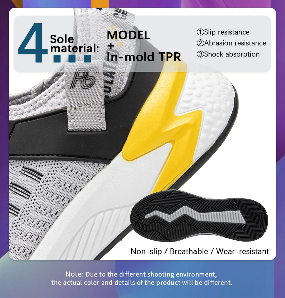Baasploa Men Running Shoes Brand Male Designer Mesh Casual Sneakers Lightweight Lace-Up New Male Outdoor Sports Tennis Shoes