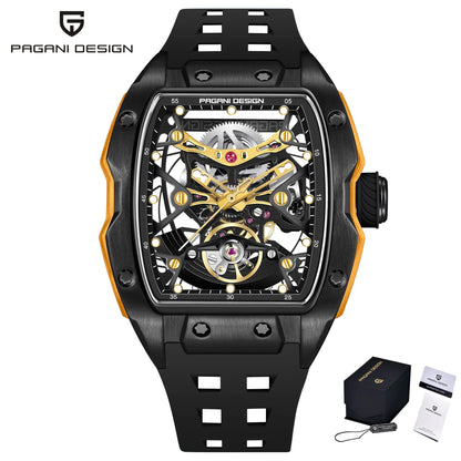 PAGANI DESIGN New Men's Watch Luxury Sapphire Crystal Stainless Steel Automatic Mechanical Watch Business Casual Skeleton Dial
