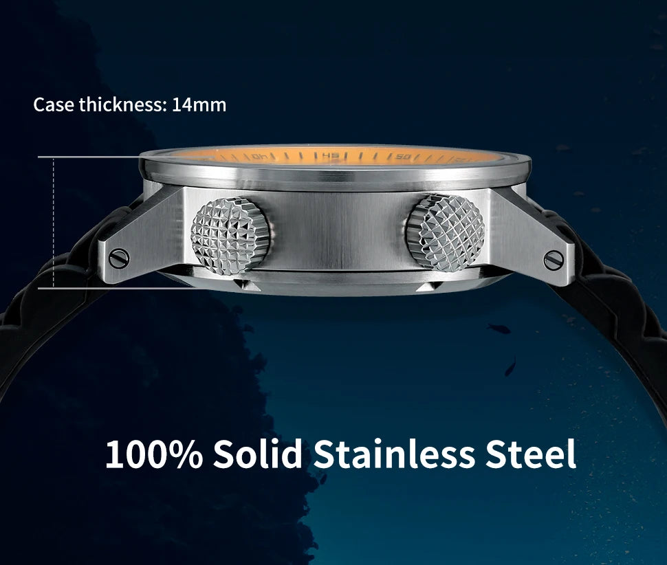 BERNY 20ATM Diver Automatic Mechanical Watch for Men Super Luminous Waterproof Swimming Dive Wristwatch Sapphire Self Winding