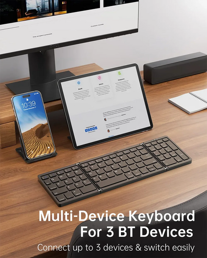 Foldable Wireless Bluetooth Keyboard Rechargeable Folding Keyboard For IPAD Mobile Tablet Notebook Office Mini Wireless keyboard