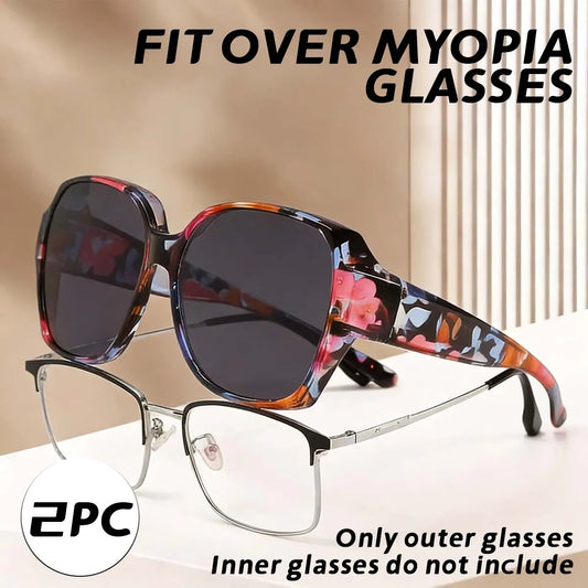 VOPHA over the glasses sunglasses clip on sunglasses over prescription glasses glasses for women and men T01