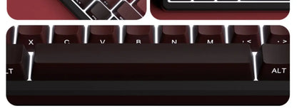 Neue Keycaps für 60/64/84/98/108 Gaming-Mechaniktastaturen mit MX-Switches, 135 Tasten, OEM PBT, seitlich graviert, Farbverlauf in Rot und Schwarz