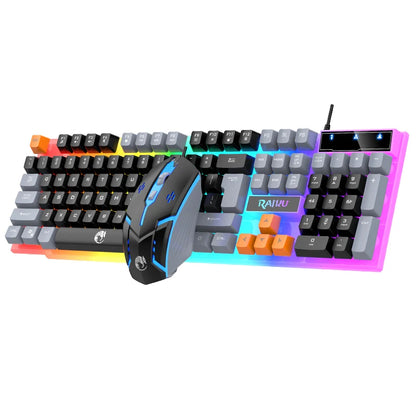 RAIKU T26 Wired Gaming Keyboard, 104-Key RGB Backlit USB Gaming Keyboard, Ergonomic Wired Gaming Keyboard for PC, Laptop & Office