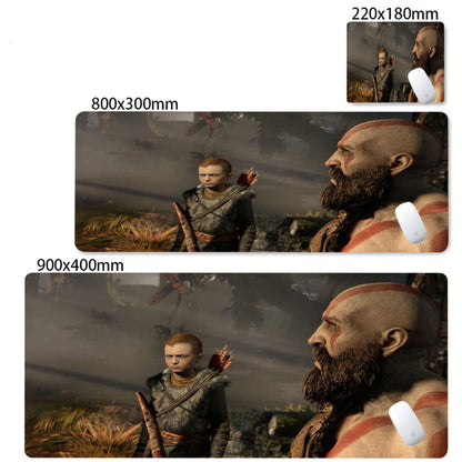 Xxl Mouse Pad God of War Desk Mat Pc Gaming Accessories Keyboard Computer Mousepad Gamer Large Cabinet Office Table Carpet Rug