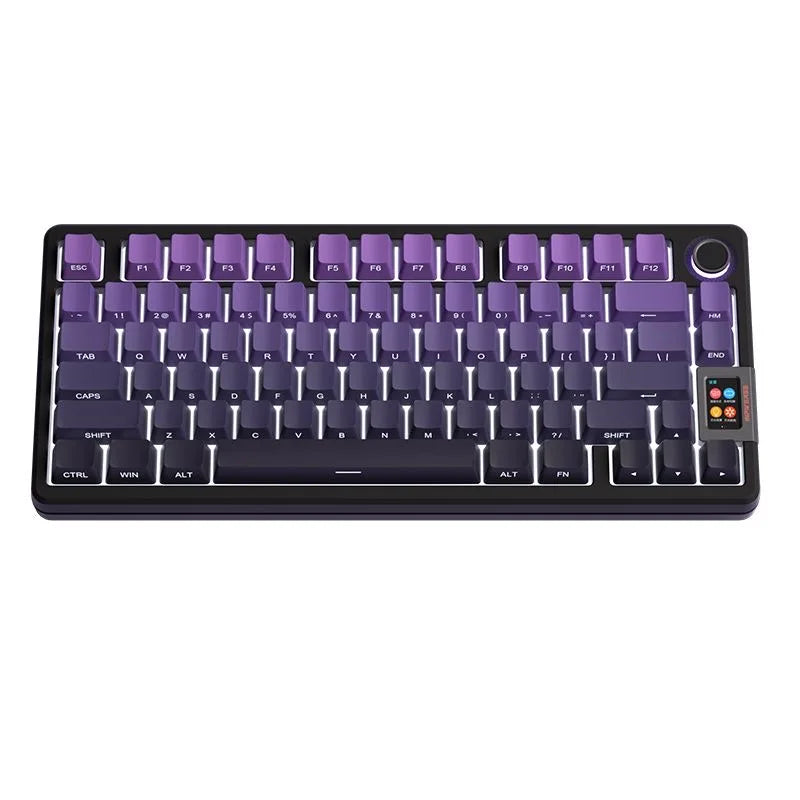 Black Purple Side Engraved Translucent OEM Keycaps 130 Keys PBT Small Full Set Keycaps for 60/64/84/98/108 Mechanical Keyboards
