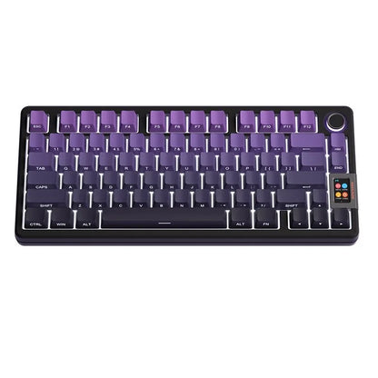 Black Purple Side Engraved Translucent OEM Keycaps 130 Keys PBT Small Full Set Keycaps for 60/64/84/98/108 Mechanical Keyboards