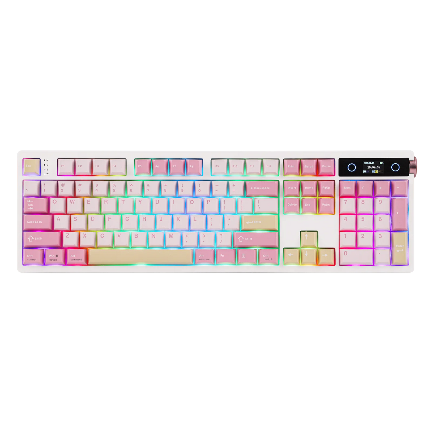 Teclado mecánico EPOMAKER TH108 PRO 100% de tamaño completo, hot-swap, con cable/BT/inalámbrico 2.4Ghz, pantalla y perilla, batería de 10000mAh