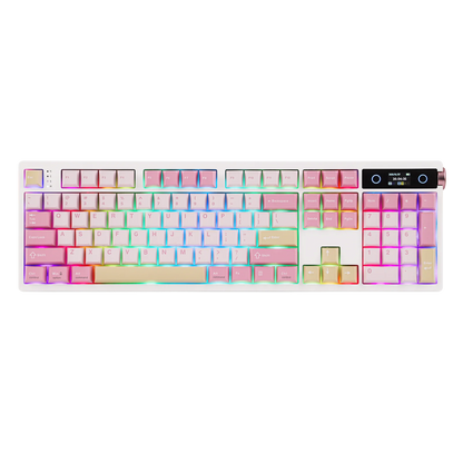 Teclado mecánico EPOMAKER TH108 PRO 100% de tamaño completo, hot-swap, con cable/BT/inalámbrico 2.4Ghz, pantalla y perilla, batería de 10000mAh